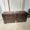Heavy Dark Wood Rustic 2-Drawer Nightstands (Dimensions 56x60x45)(Priced Each)