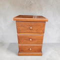 Honey-Brown Finish Classic 3-Drawer Wooden Nightstand (Dimensions: 78x48x42)