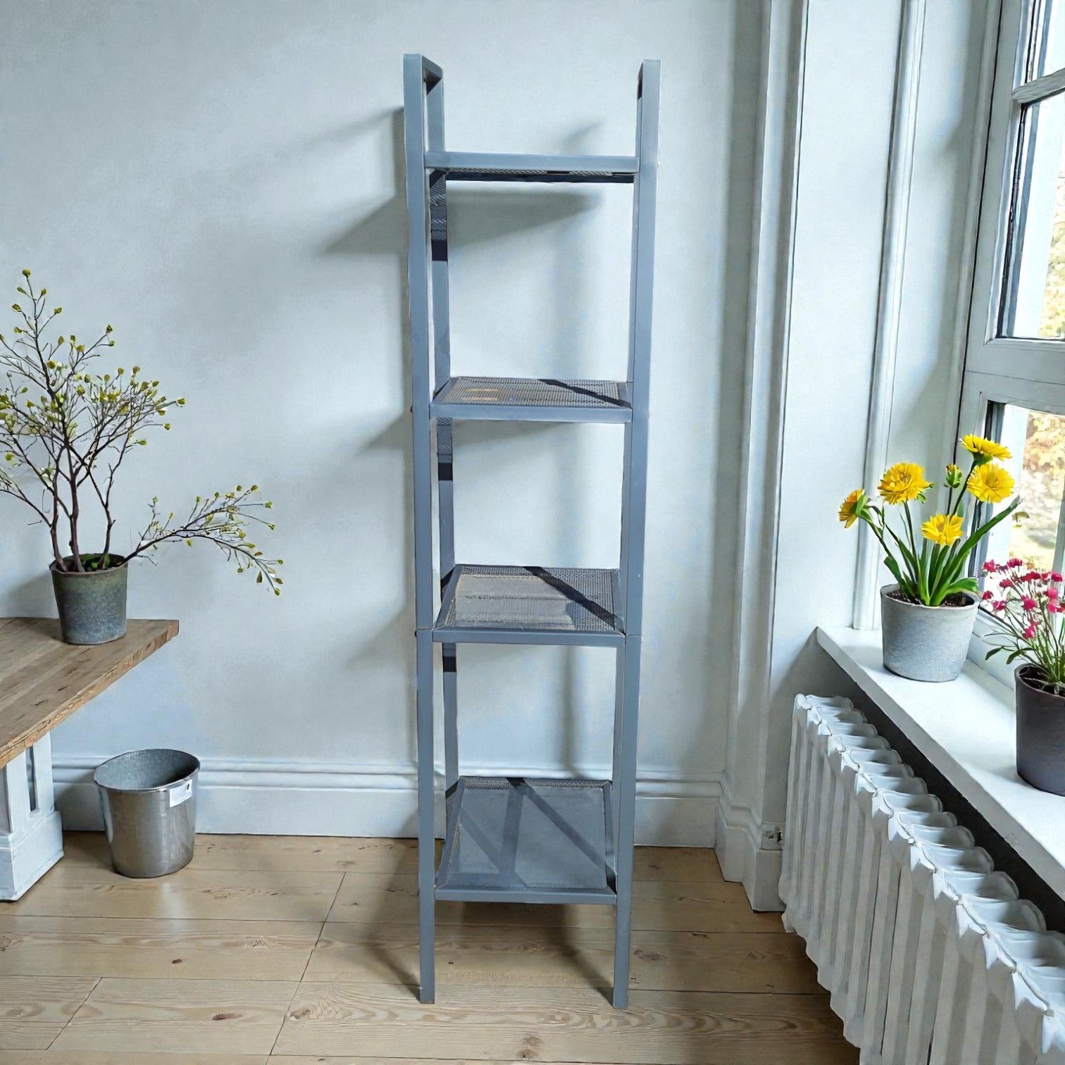 IKEA Lerberg Dark Gray Metal Shelf Unit (Dimensions: 148x35x32)