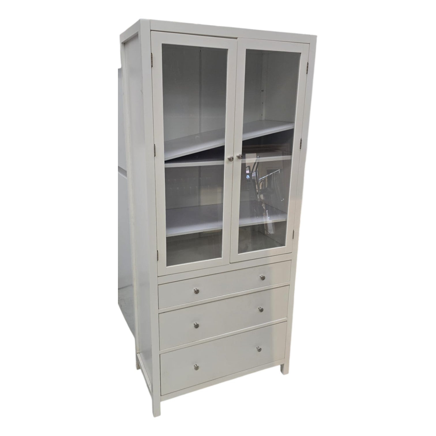 Ikea Hemnes Glass Door Cabinet With 3 Drawers