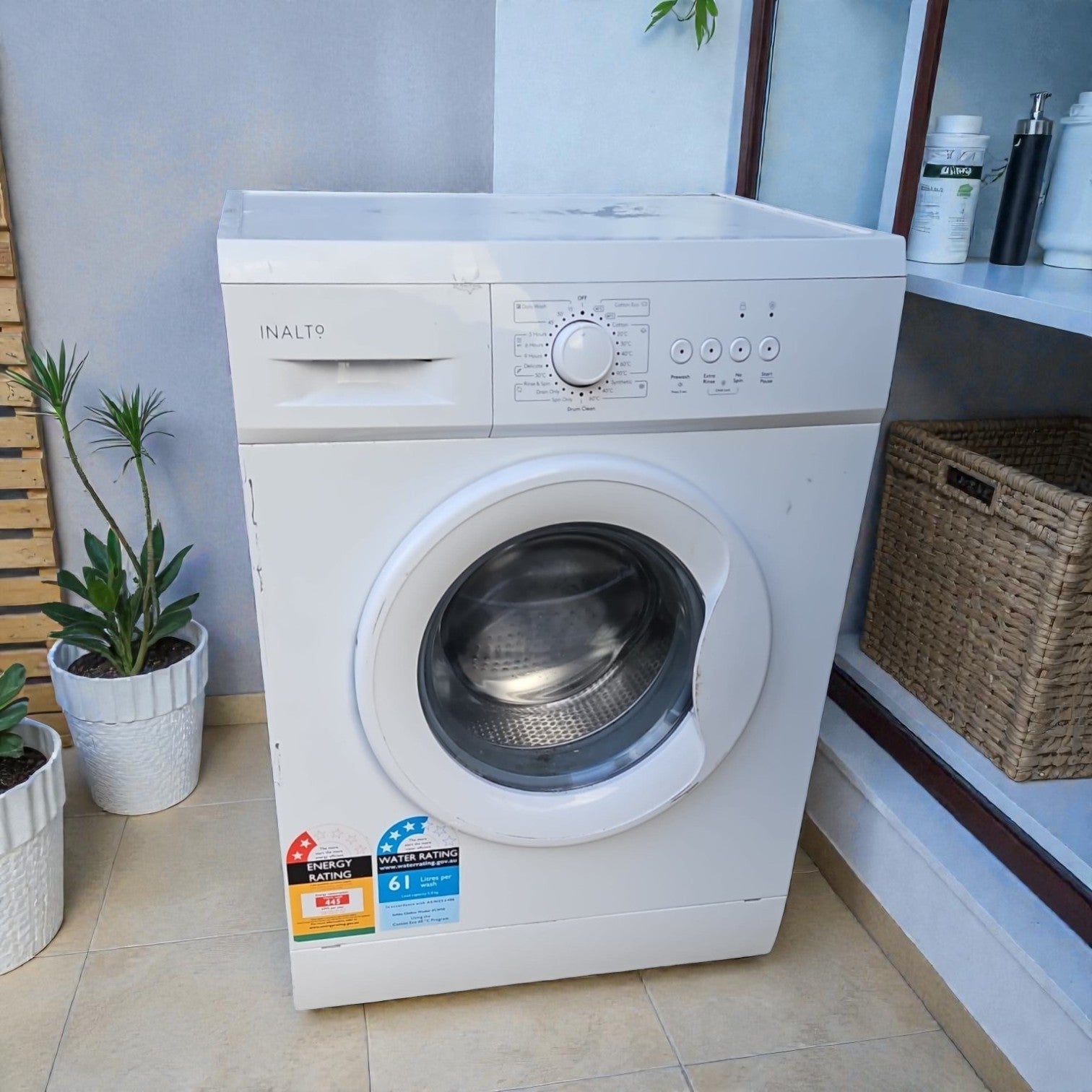 Inalto Front Load Washing Machine (Dimensions: 84x59x50)