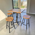 Industrial-Style Pub Table Set (Dimensions - Table: 106x90x90, Chair: 75x40x43)