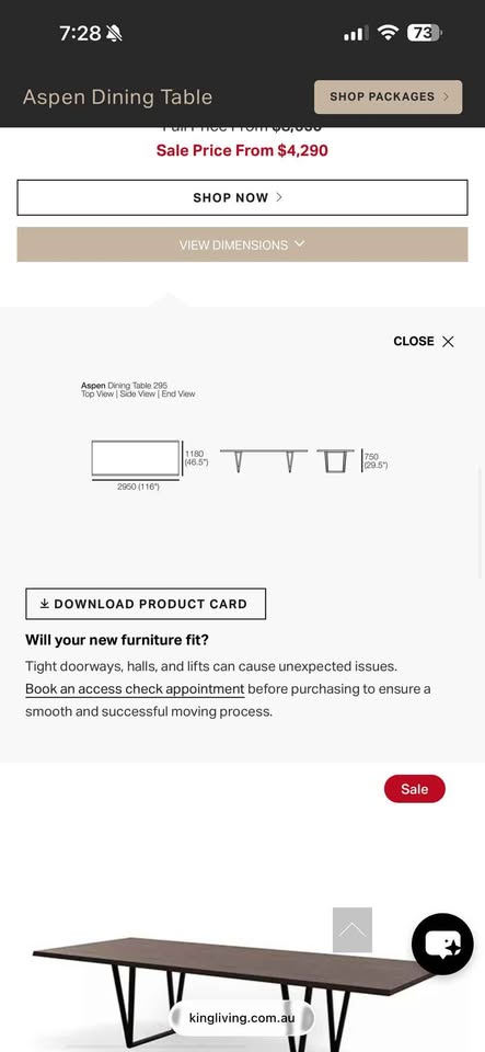 King Living Aspen 10 Seater Dinning Table with Benches