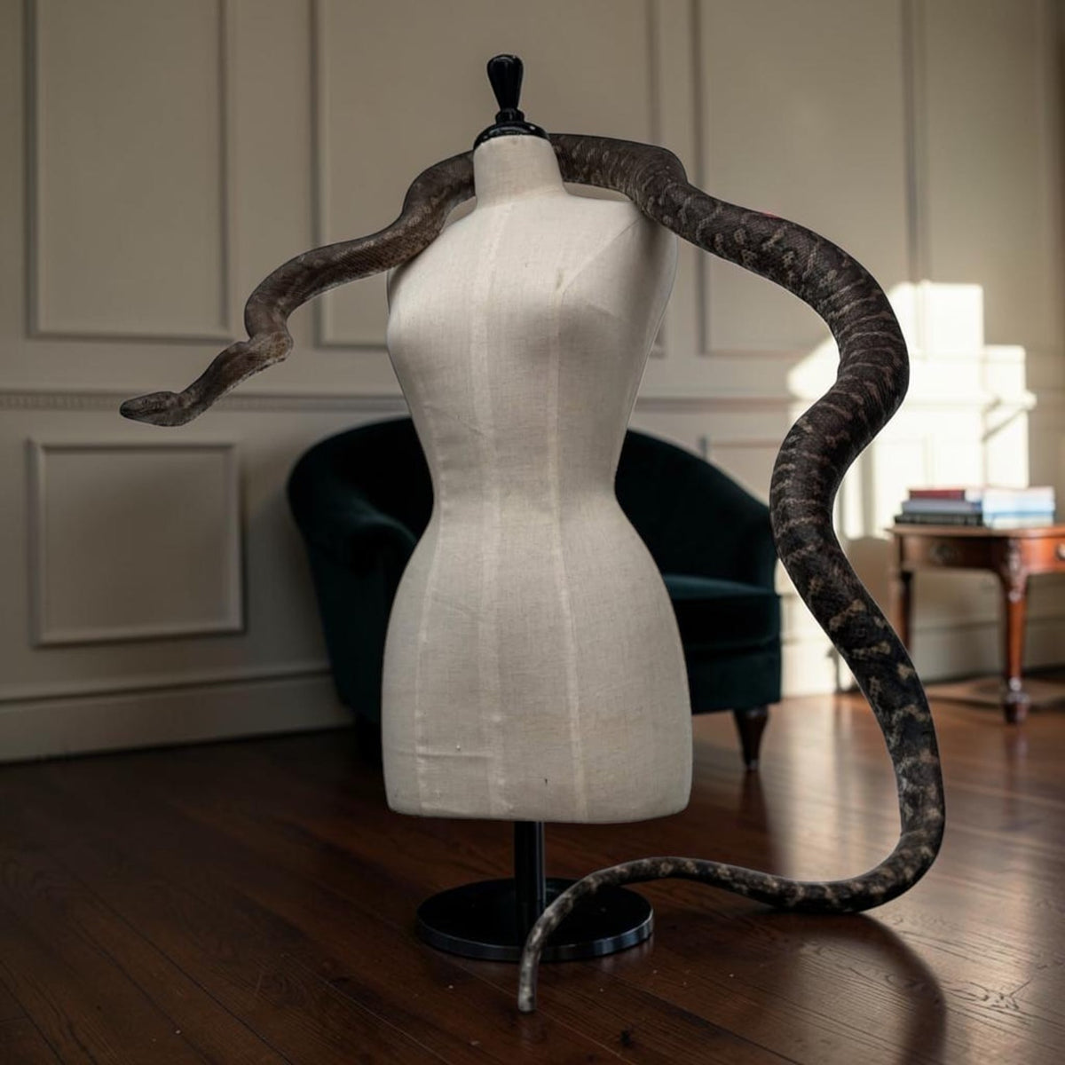 Large Realistic Taxidermy Snake Python Sculpture