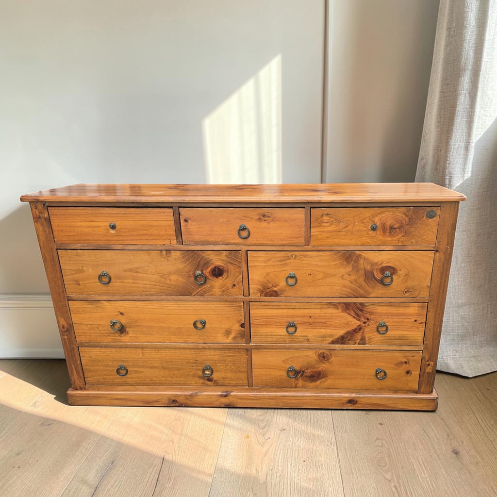 Large SOLID Wooden 9 Drawers Chest Of Drawers