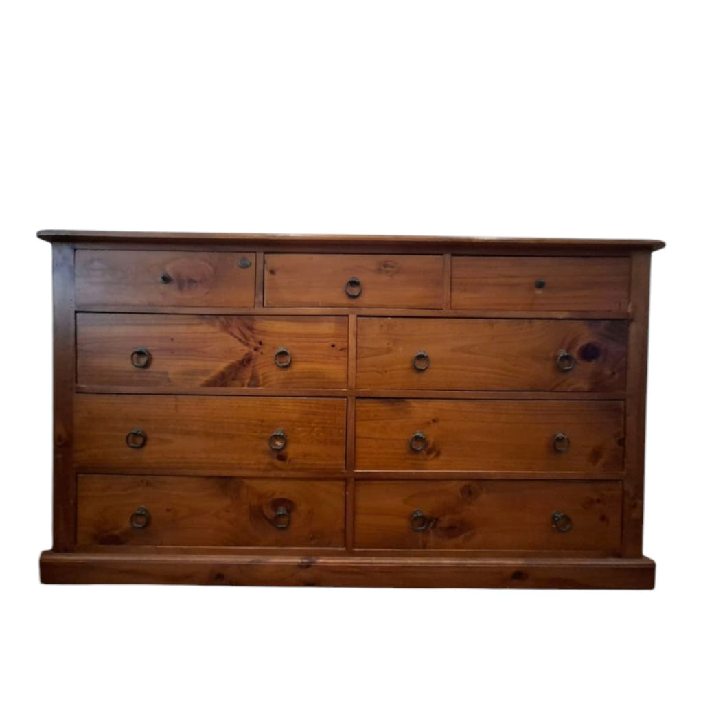 Large SOLID Wooden 9 Drawers Chest Of Drawers