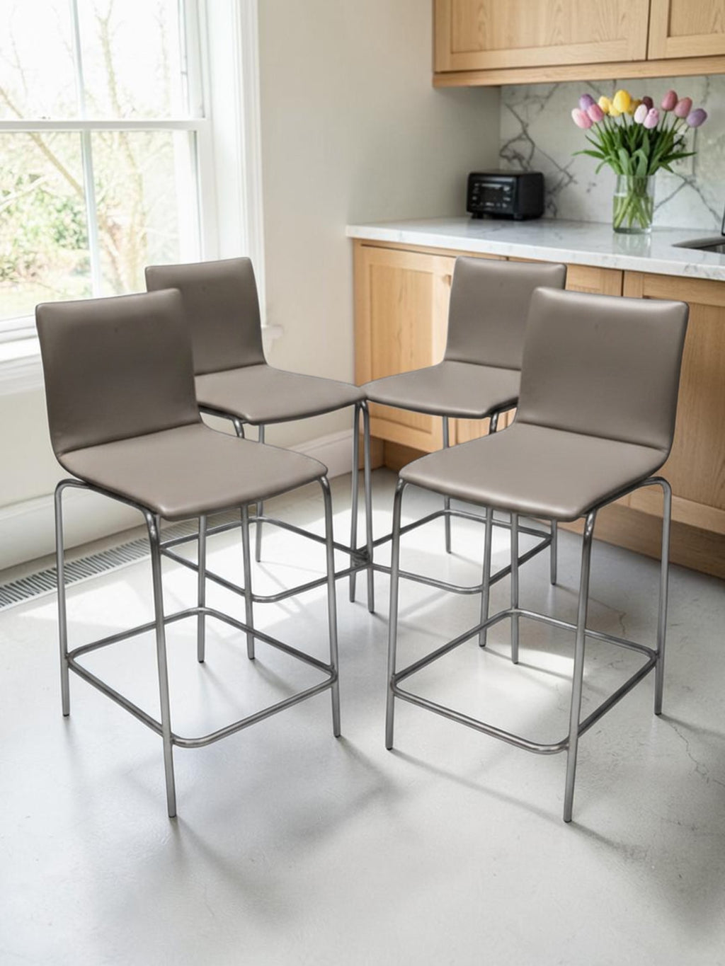 Leather Upholstered Counter Stool X6 (Priced Each)