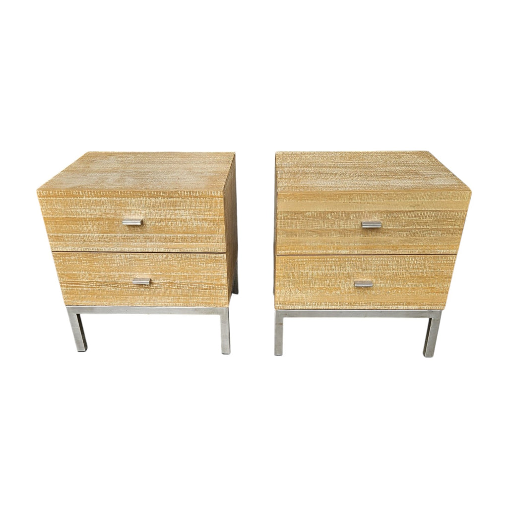 Light Brown Bedside Tables With Metal Legs (Dimensions: 47x45x40) (Priced Each)
