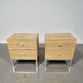 Light Brown Bedside Tables With Metal Legs (Dimensions: 47x45x40) (Priced Each)