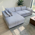 Light Grey Fabric L-Shaped Modular Sofa (Dimensions: 66x310x114, Chaise 188)