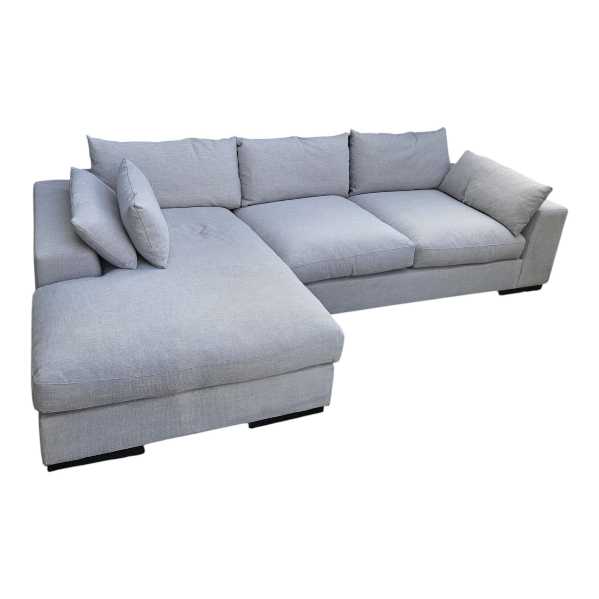 Light Grey Fabric L-Shaped Modular Sofa (Dimensions: 66x310x114, Chaise 188)