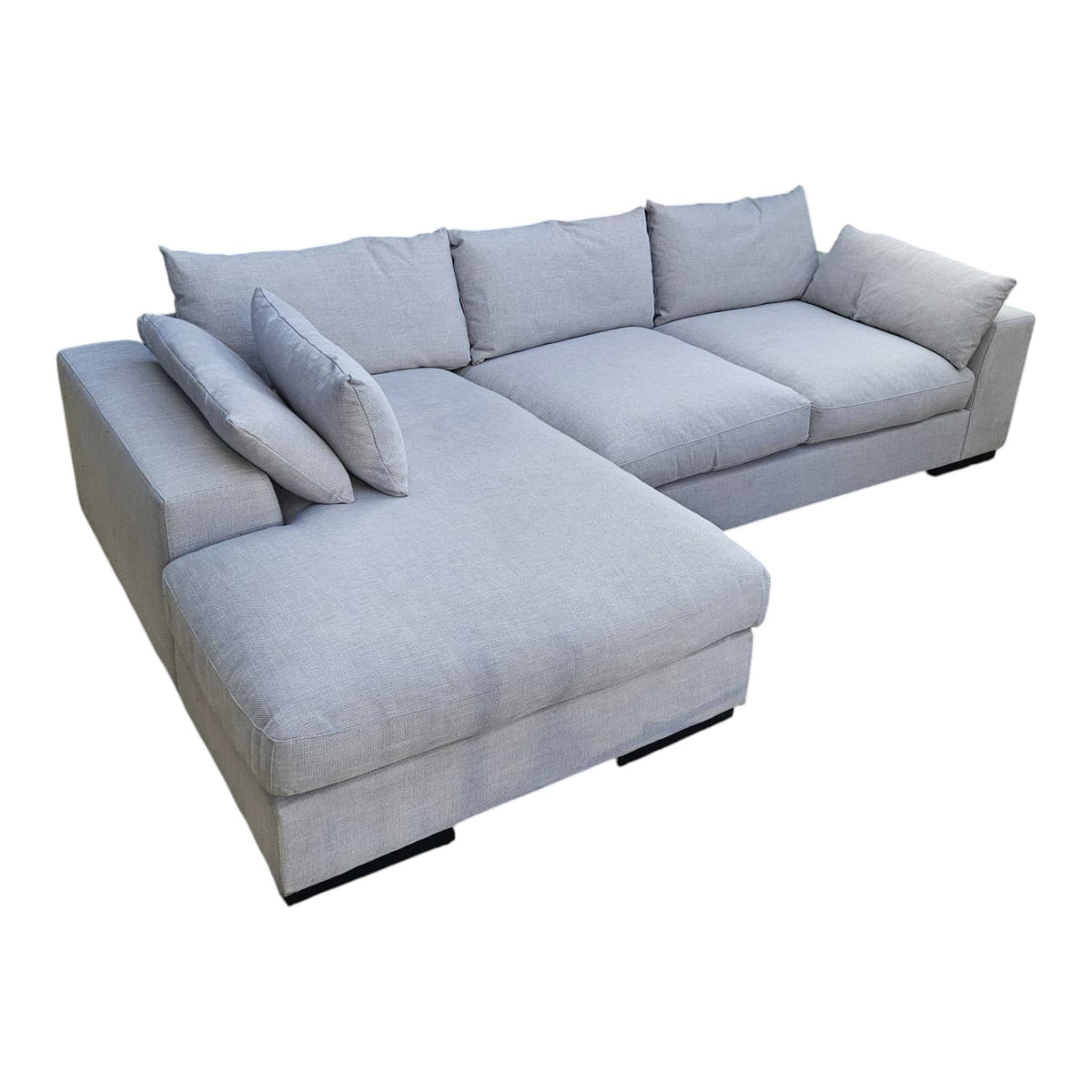 Light Grey Fabric L-Shaped Modular Sofa (Dimensions: 66x310x114, Chaise 188)