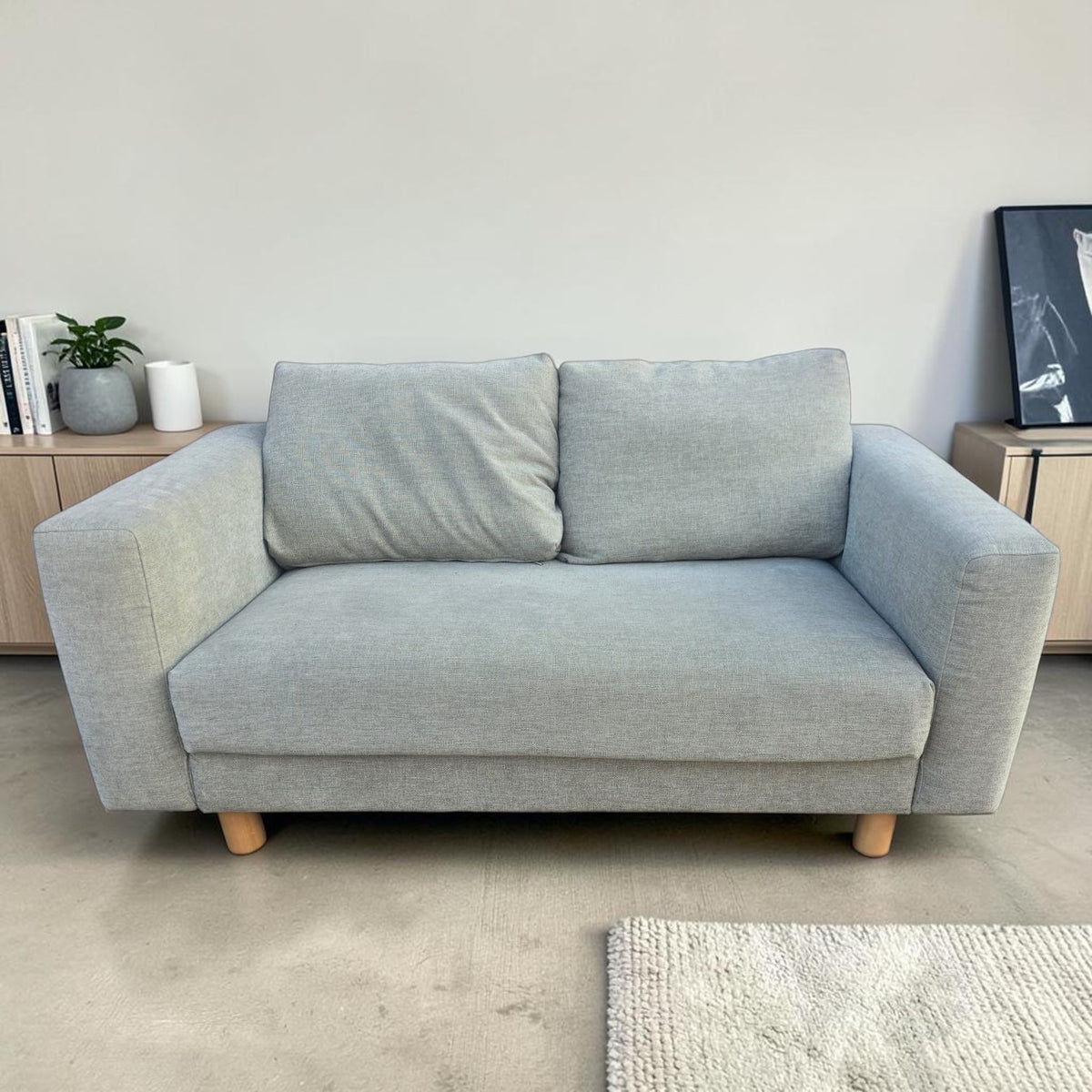 Koala Light Grey Two-Seater Fabric Sofa