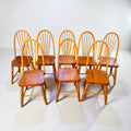 Light Oak Spindle-back Dining Chairs X8 (Priced Each)