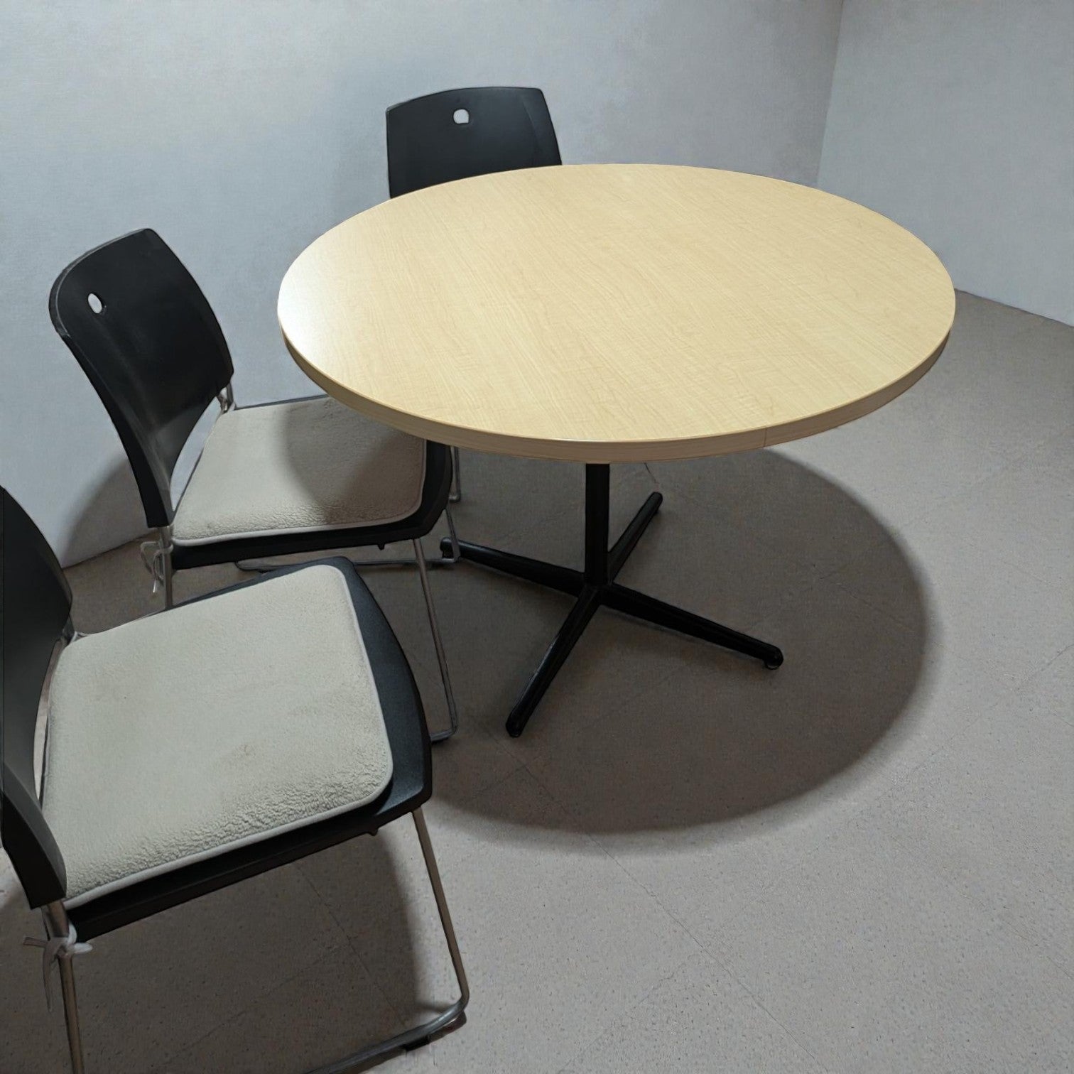Light Wood Round Table With 2X Chairs (Priced Each)