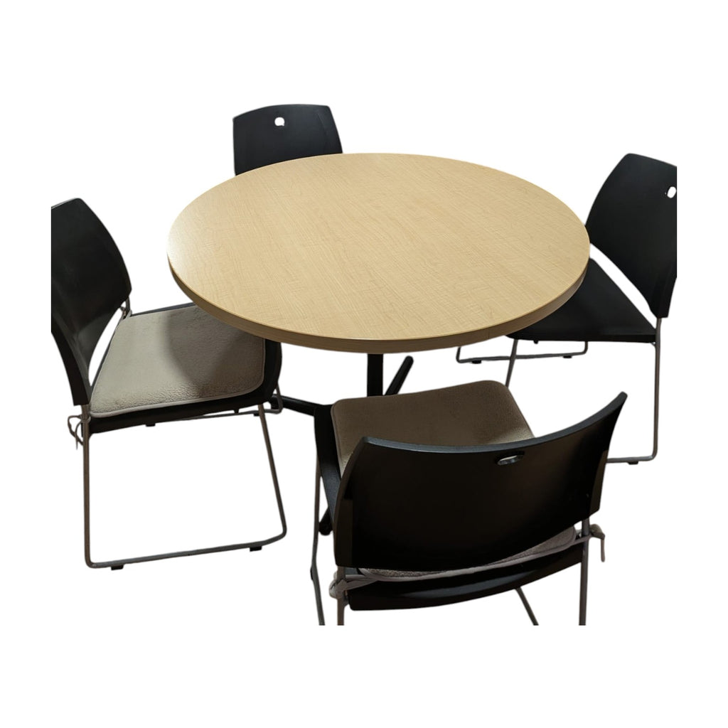 Light Wood Round Table With 2X Chairs (Priced Each)