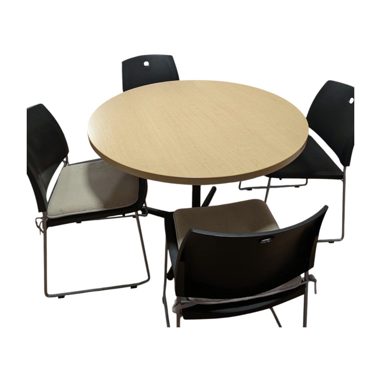 Light Wood Round Table With 2X Chairs (Priced Each)