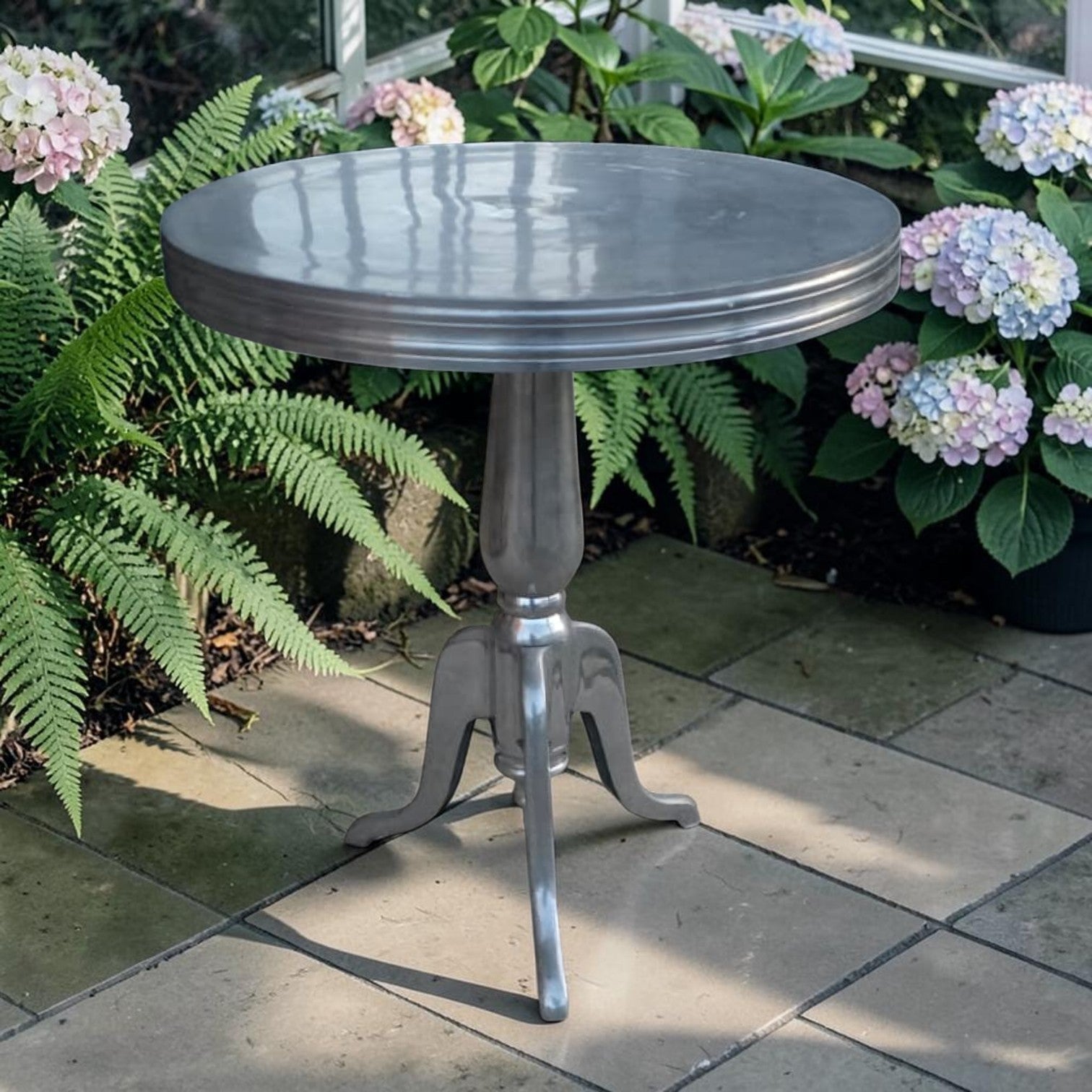 Lillian August Marlow Aluminum Wine Table (Dimensions: 63x55)