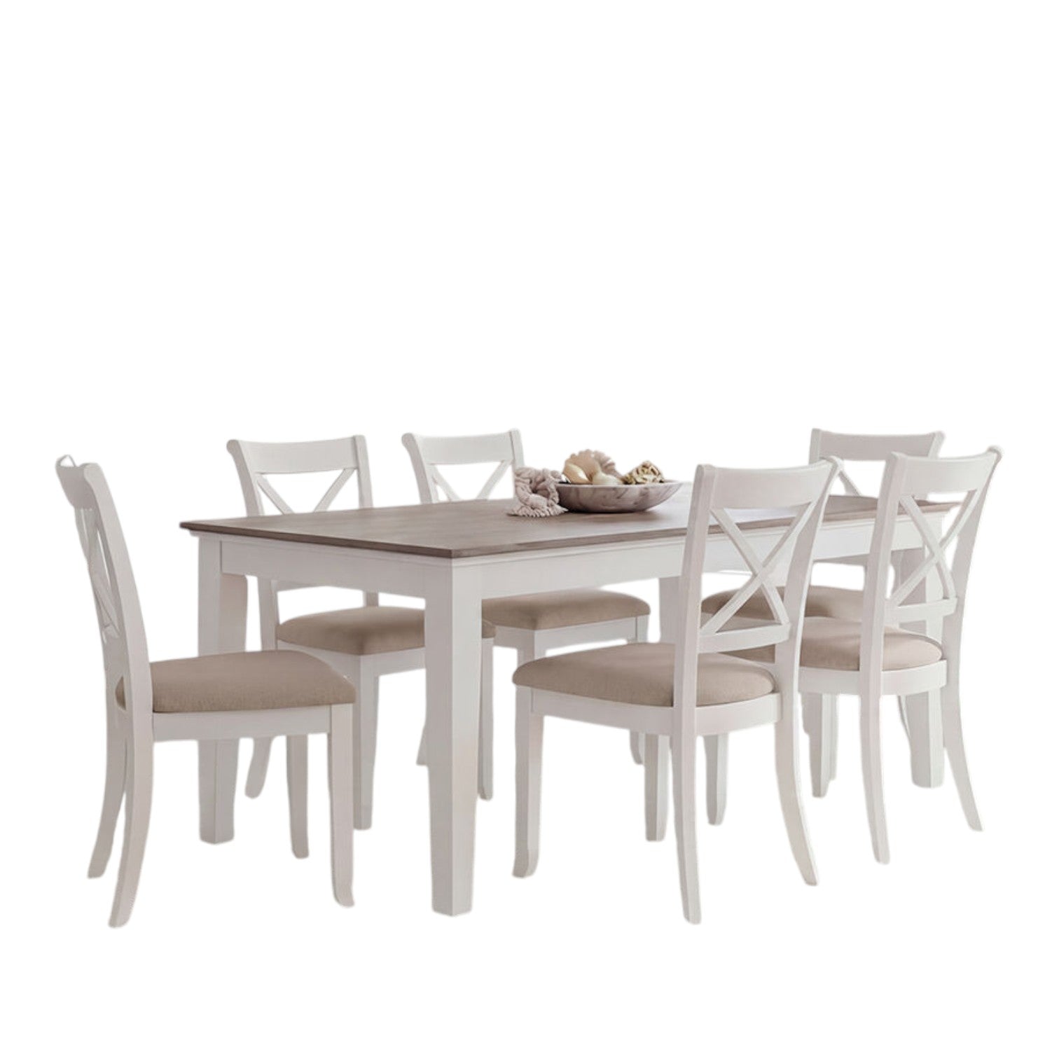 MARSEILLE 7 Piece Dining Suite with Dining Chairs (Dimensions: 78x180x100)