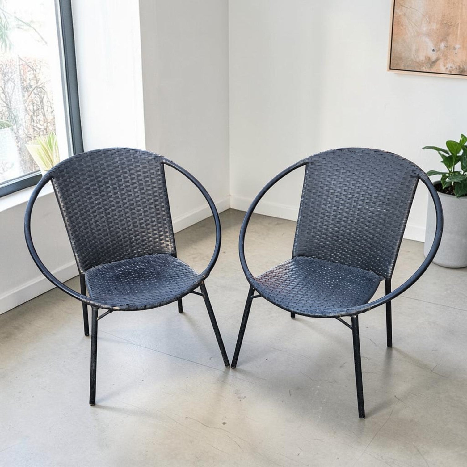 Modern Black Outdoor Patio Chairs (Priced Each)