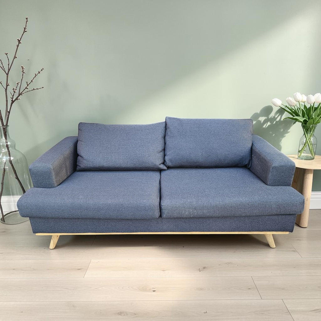 Modern Dark Grey Two Seater Fabric Sofa (Dimensions: 74x172x95)
