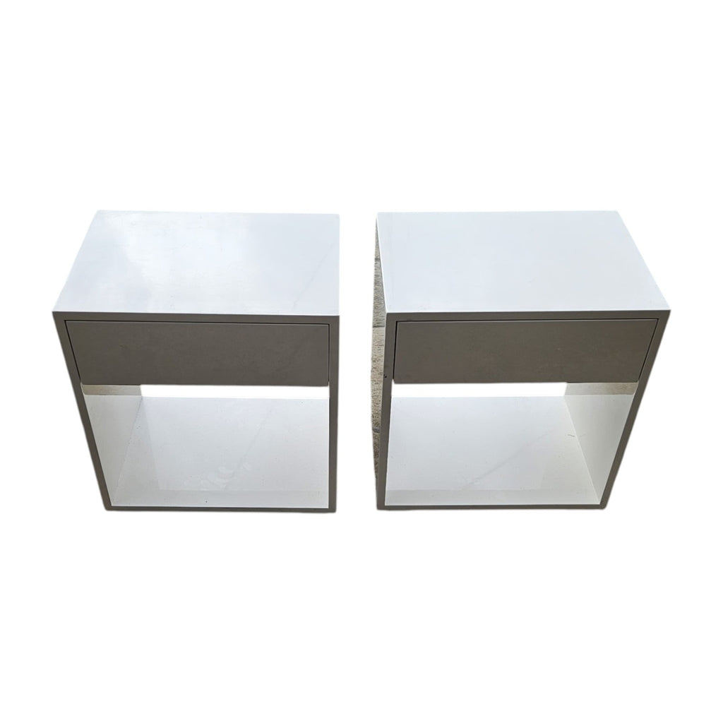 Modern White Minimalist Floating Nightstands (Dimensions: 55x50x35)(Priced Each)