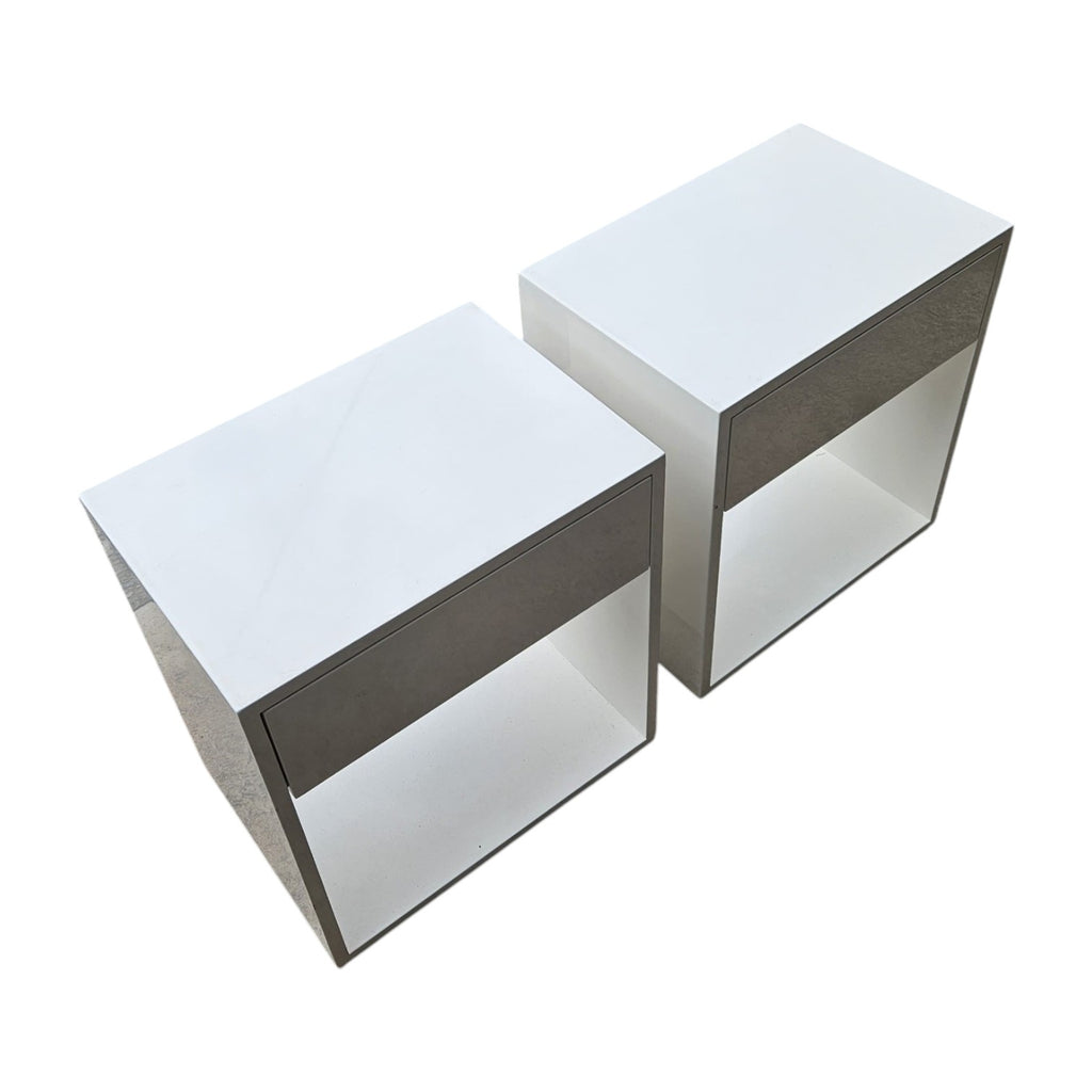 Modern White Minimalist Floating Nightstands (Dimensions: 55x50x35)(Priced Each)