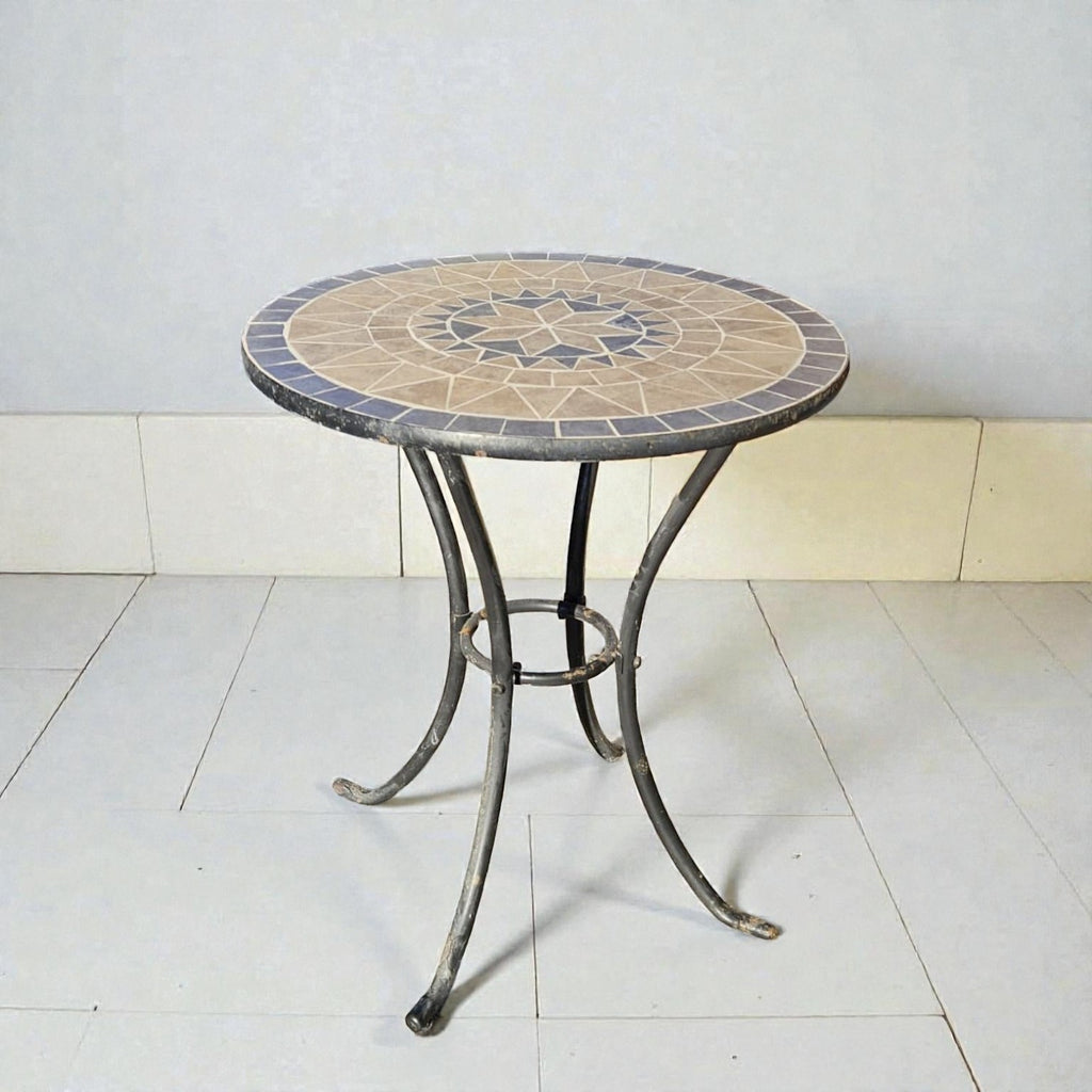 Mosaic Bistro Outdoor Patio Furniture Metal Table And Chairs (Dimensions: 72x60)