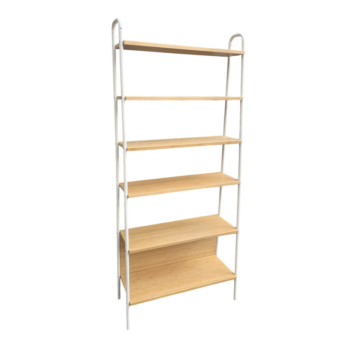 Natural Light-Oak Wooden 6-Tier Display Shelf (Dimensions: 182x80x24)