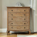 Natural Wood Bowfront Chest Of Drawers