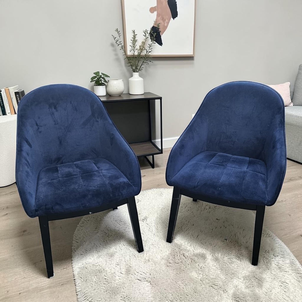 Navy Blue Velvet Dining Chairs (Dimensions: 81x60x60)(Priced Each)