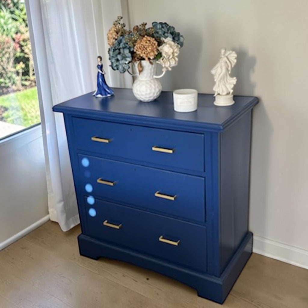 Navy Blue Wooden Chest Of Drawers