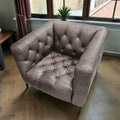 Nicolla Leather Stationary Chair (Dimensions: 77x86x86)