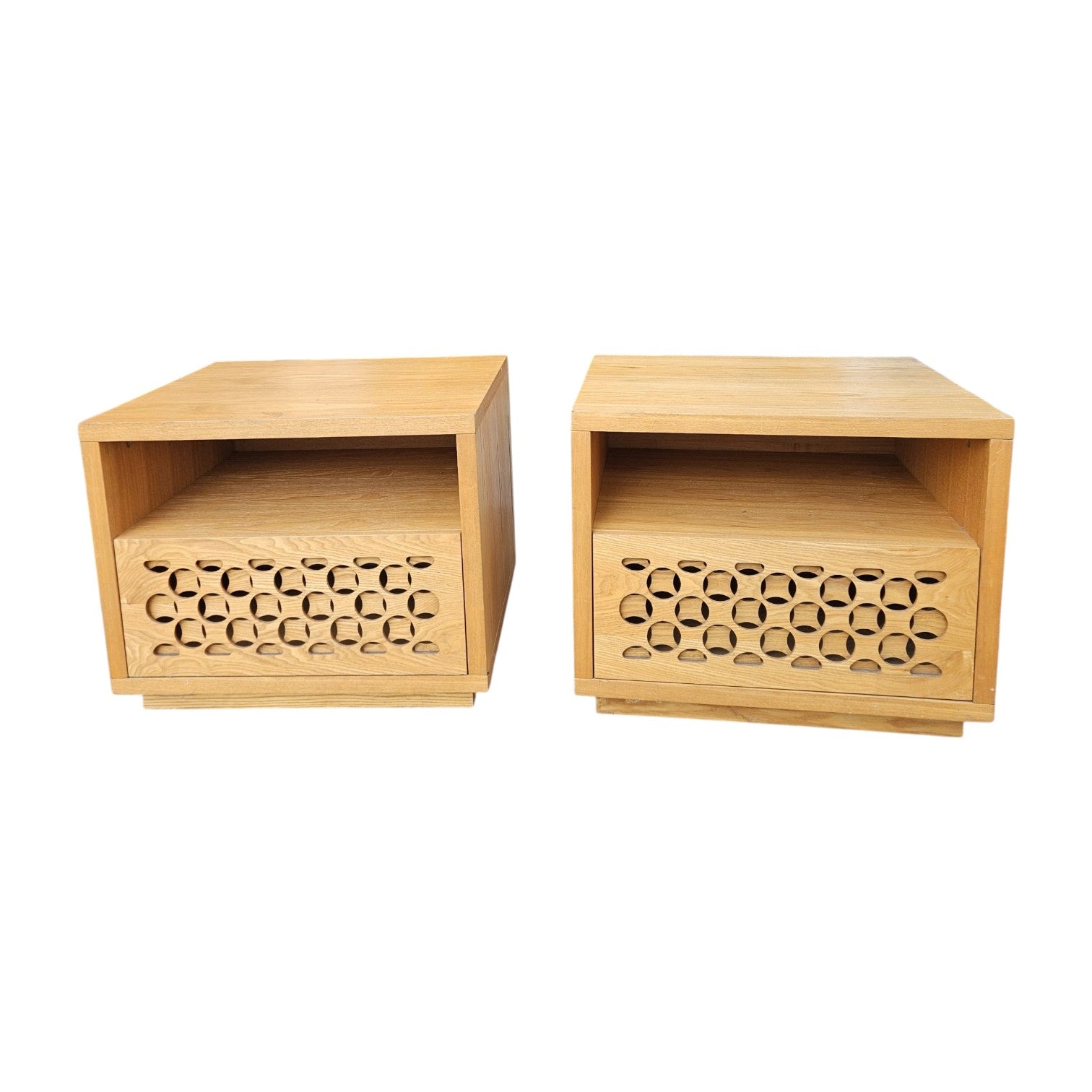 Nightstands With Laser Cut Fretwork Patterns (Dimensions: 50x60x48)(Priced Each)