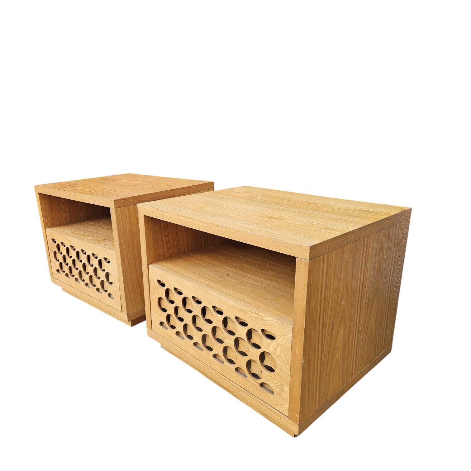 Nightstands With Laser Cut Fretwork Patterns (Dimensions: 50x60x48)(Priced Each)