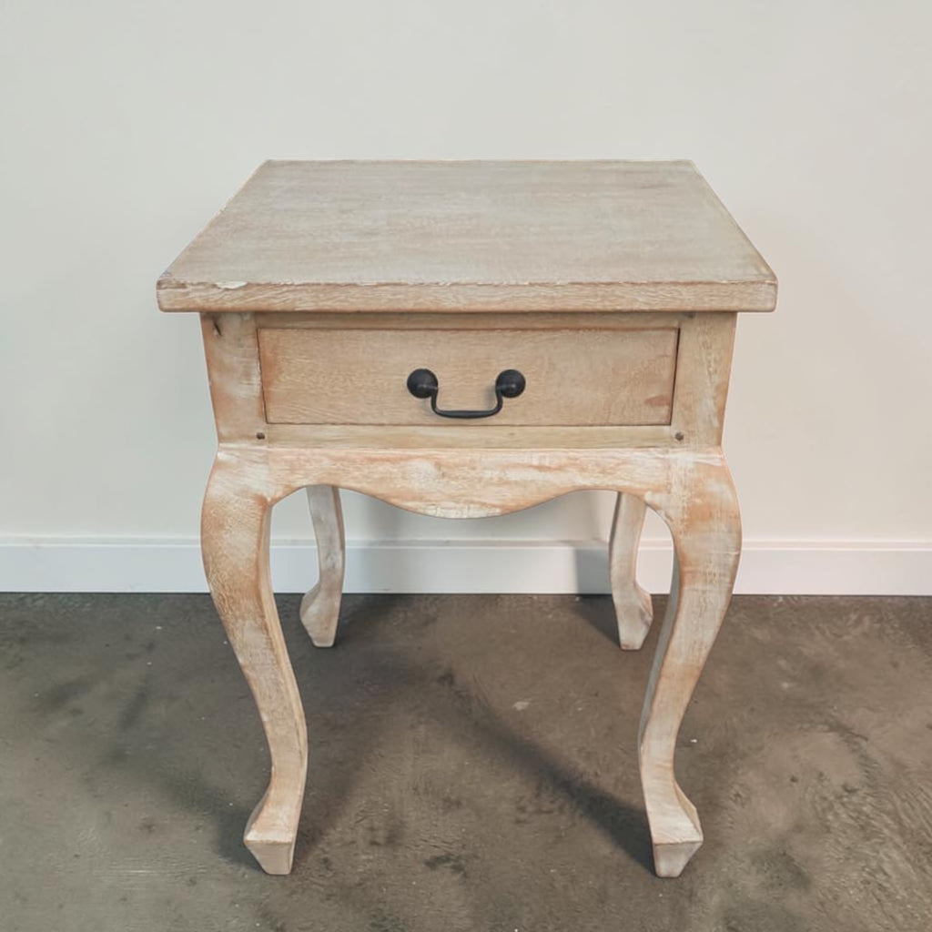 Oak Finish French Provincial Bedside Table (Dimensions: 60x45x45) (Priced Each)