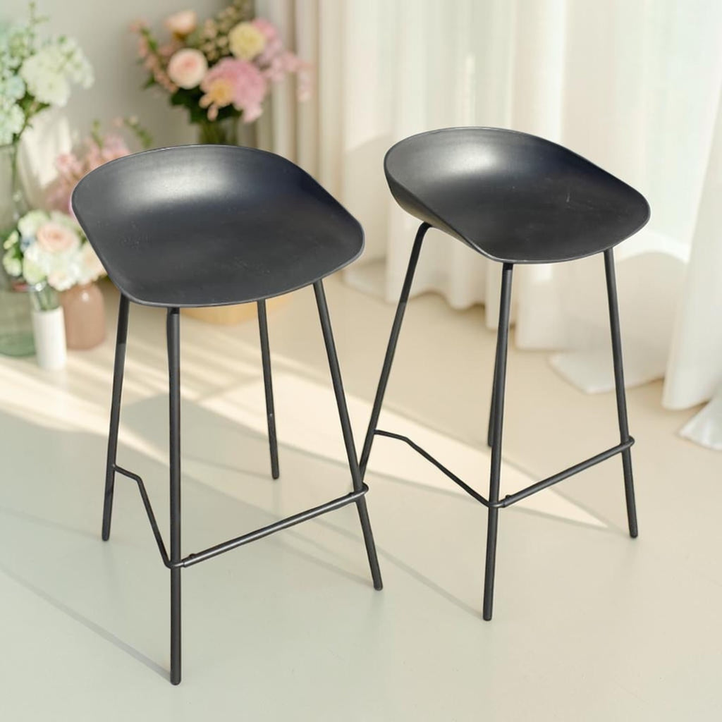 Oikiture Kitchen Bar Stools Black X2 (Priced Each)