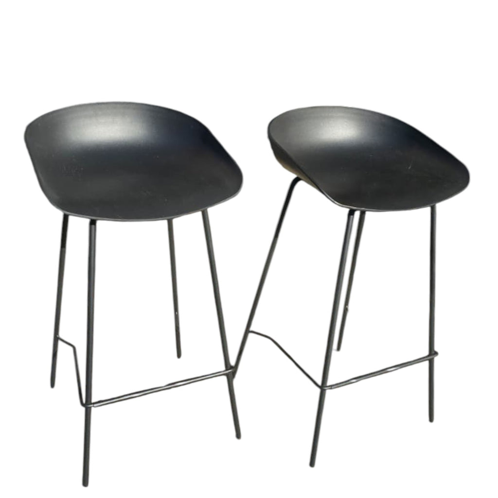 Oikiture Kitchen Bar Stools Black X2 (Priced Each)