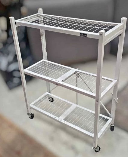 Origami Steel Storage Rack with Wheels – 3 Shelf Unit