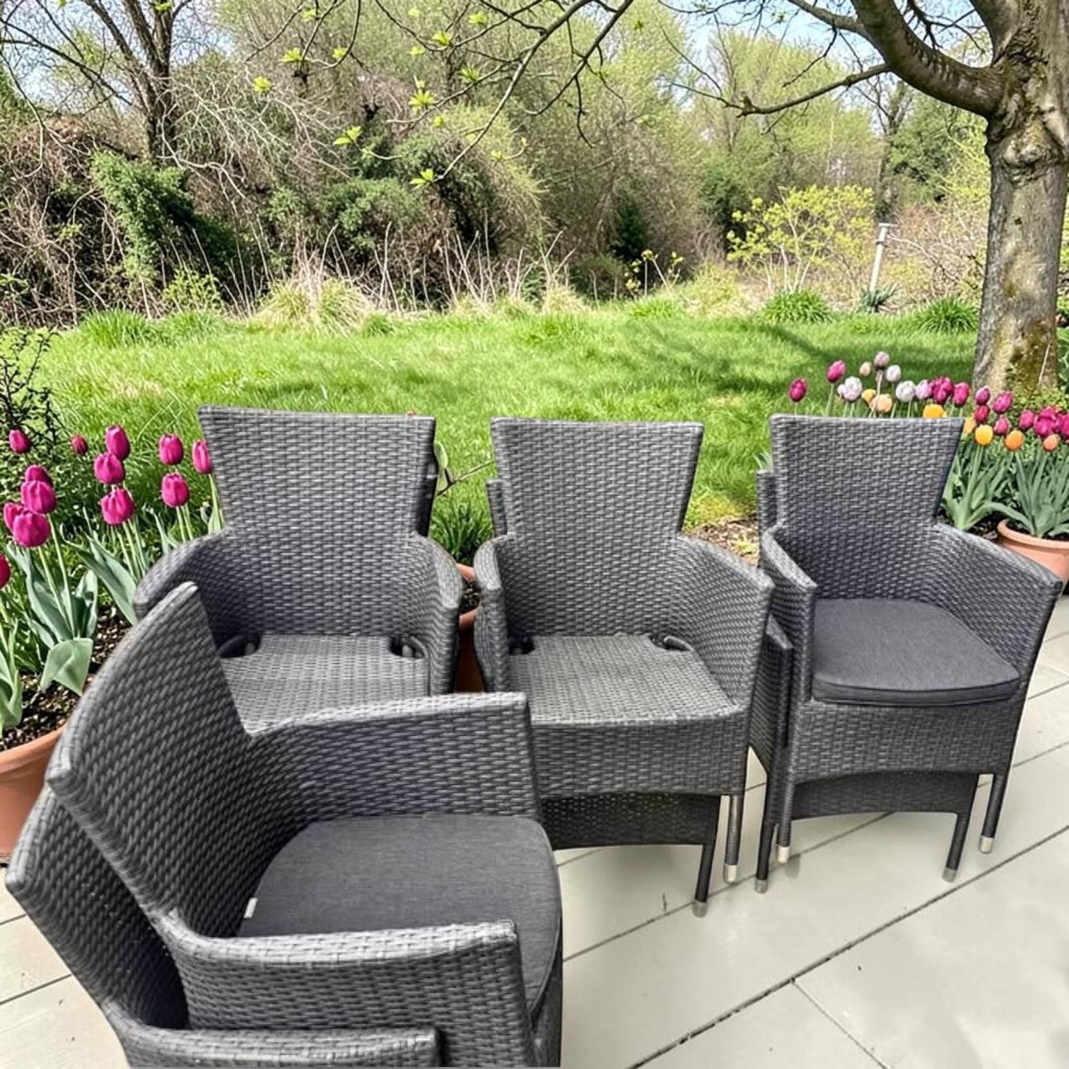 Outdoor Chair's x6 STACKABLE  ($59.99 each) (Cushions included) 85x54x49