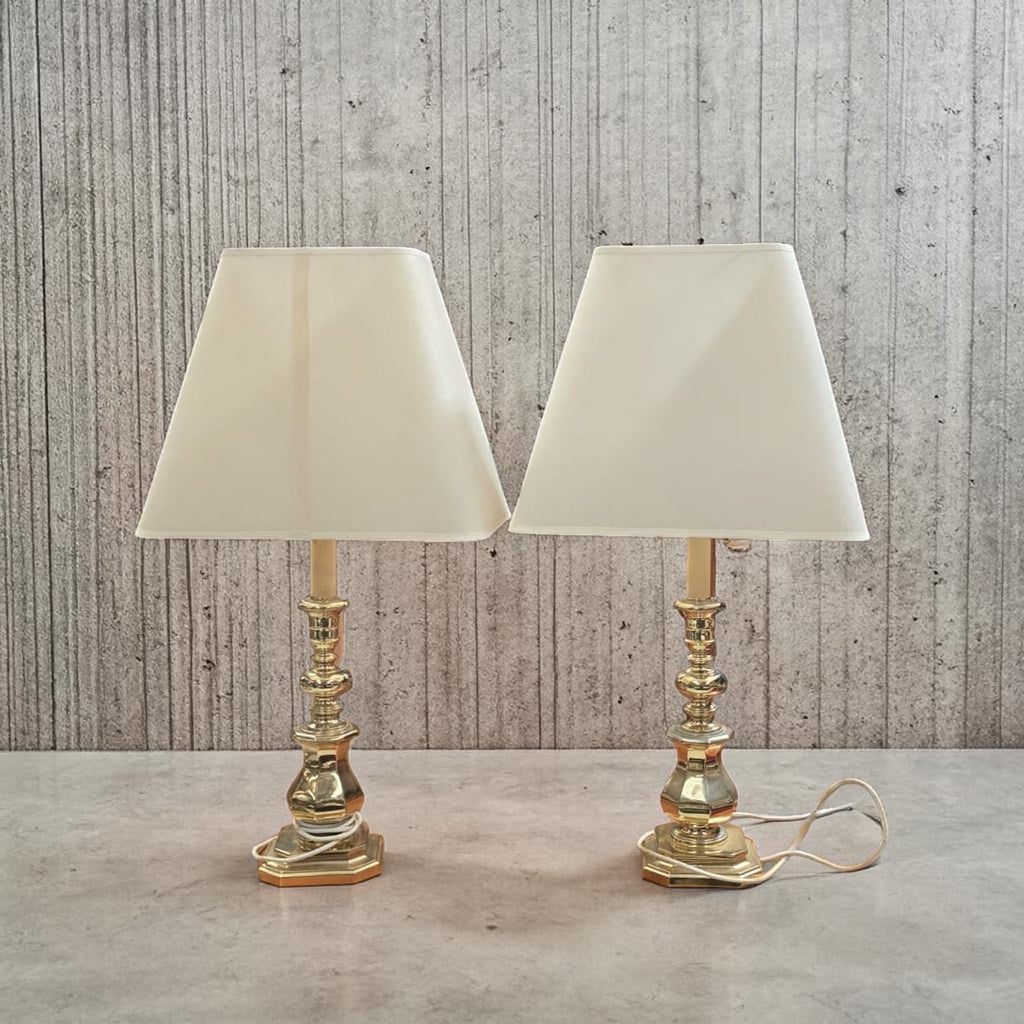 Pair Of Hollywood Regency Style Brass Table Lamps ($75 Each)