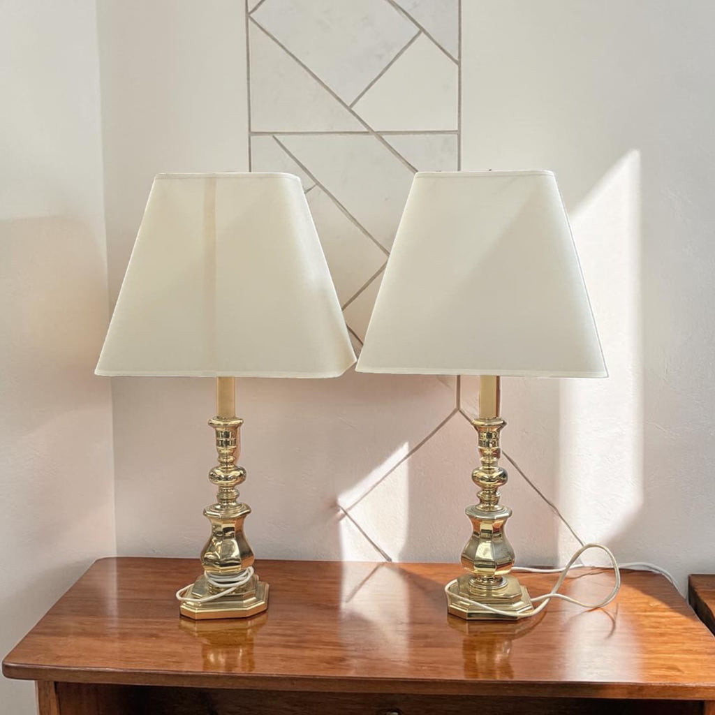 Pair Of Hollywood Regency Style Brass Table Lamps ($75 Each)