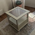 Pair Of Low Shelf White Wooden Side Table ($100 Each)