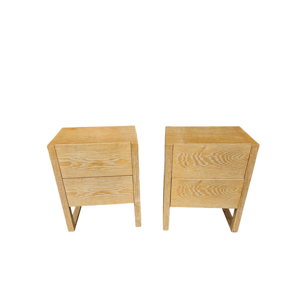 Pair Of Modern Light Oak Wood Nightstands (Dimensions: 60x50x40) (Priced Each)