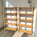 Pair Of Natural Oak Wooden Open-Shelf Bookcases (Priced Each)