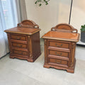 Pair Of Ornate Vintage-Style Wooden Bedside Tables - Matching Dresser Available