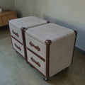 Pair Of Timothy Oulton Style Bedside Tables (Dimensions: 55x45x45) (Priced Each)