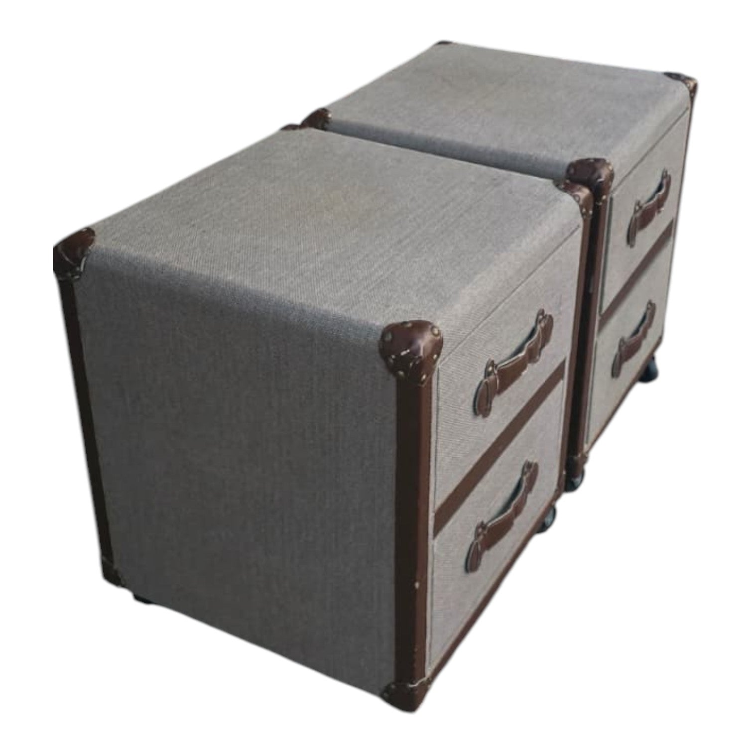 Pair Of Timothy Oulton Style Bedside Tables (Dimensions: 55x45x45) (Priced Each)