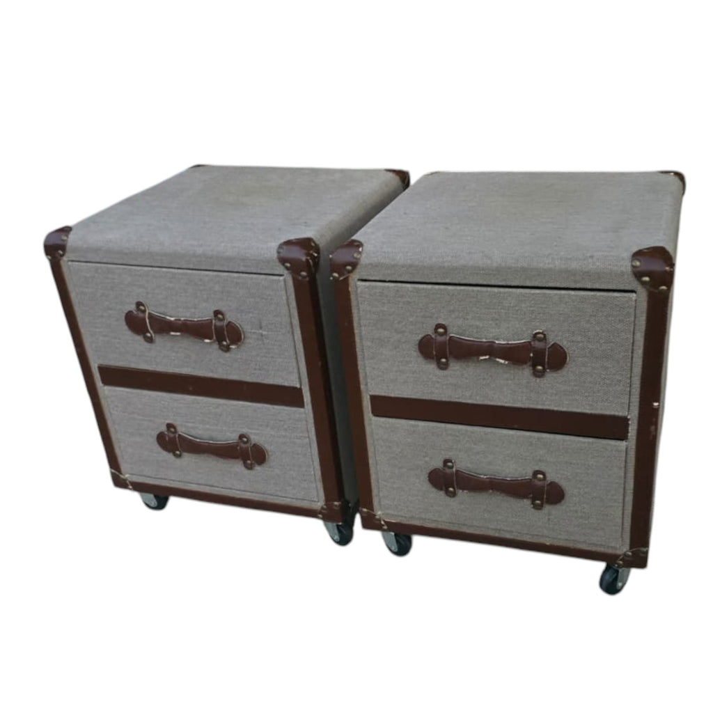 Pair Of Timothy Oulton Style Bedside Tables (Dimensions: 55x45x45) (Priced Each)