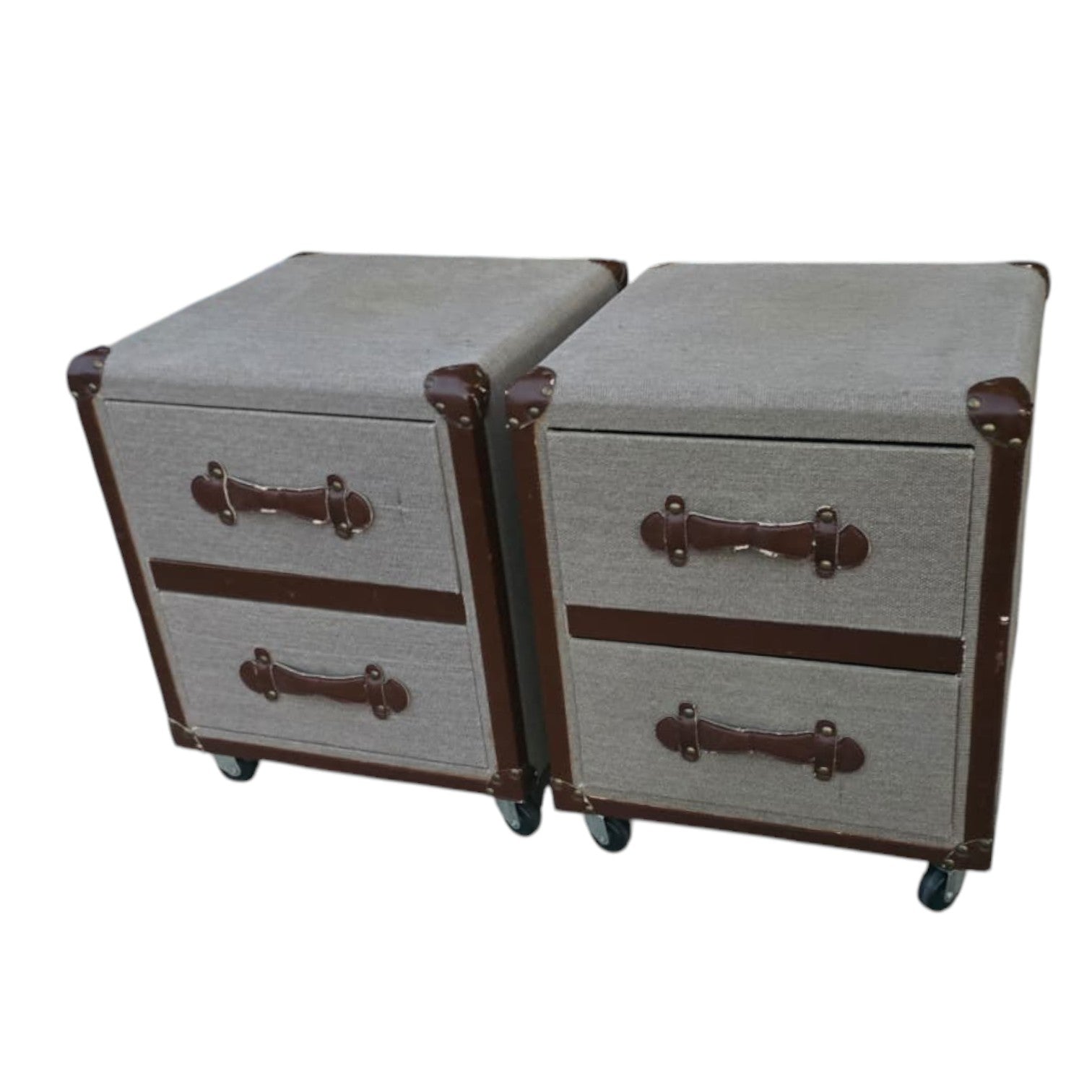 Pair Of Timothy Oulton Style Bedside Tables (Dimensions: 55x45x45) (Priced Each)
